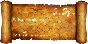 Suba Szabina névjegykártya